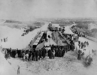 Cerimonia di apertura del capolinea ferroviario, Città Vecchia, Malta, 1883 da English Photographer